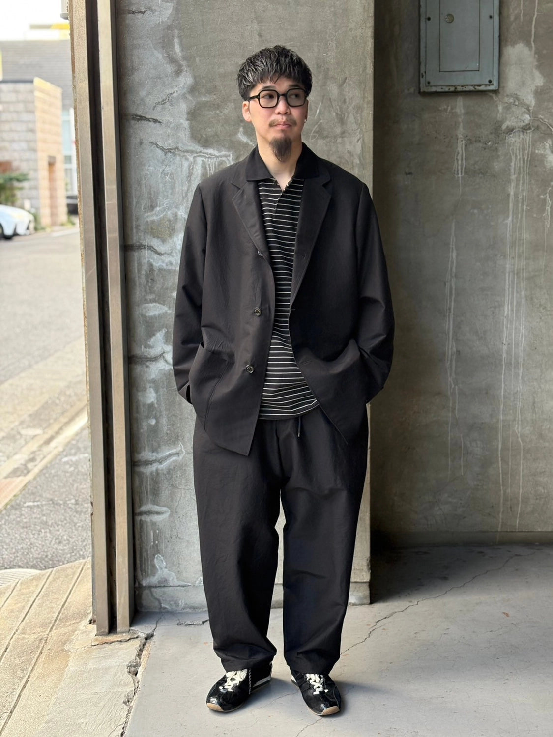 MARKAWARE / BRATAC SILK × ORGANIC WOOL TAFFETA WIDE TRUCK PANTS (A25A10PT01C)