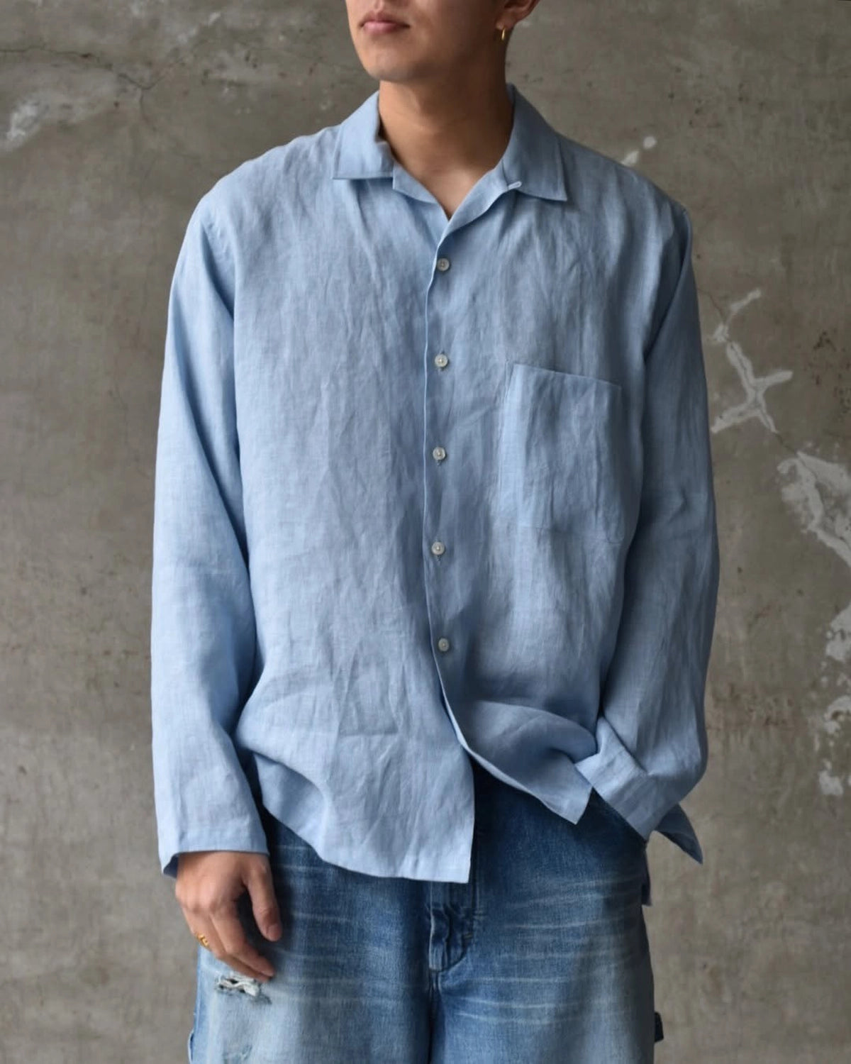 MARKAWARE / HEMP SHIRTING COMFORT FIT OPEN COLLAR SHIRT (A25A16SH02C)