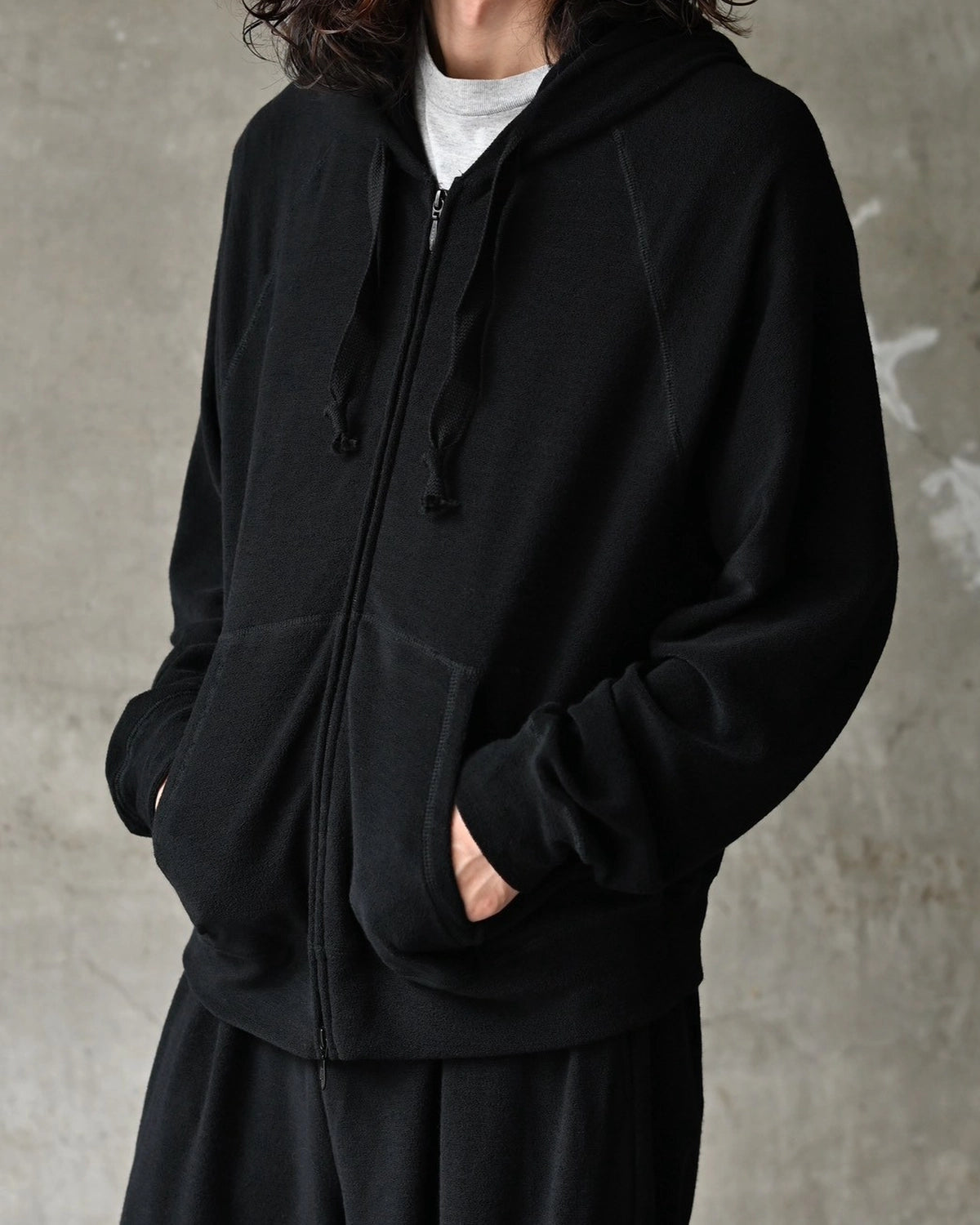 marka / Super 140s Washable Wool Pile Knit / Zip Parka (M26C14CS02C)
