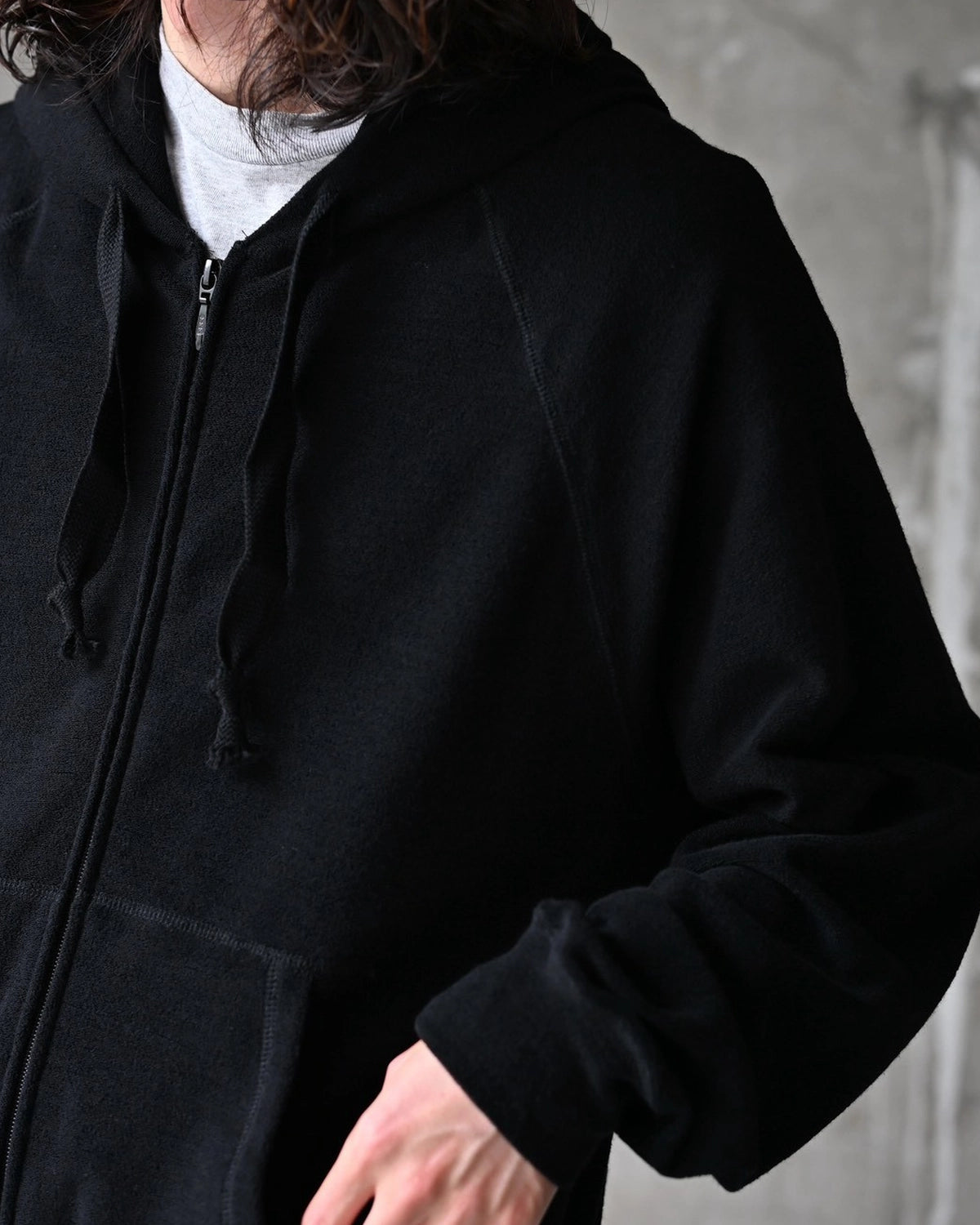 marka / Super 140s Washable Wool Pile Knit / Zip Parka (M26C14CS02C)