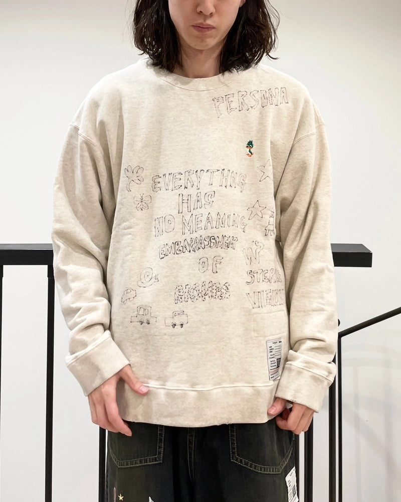 Maison MIHARA YASUHIRO / Distressed Graffiti Print Sweatshirt (J14PO723)