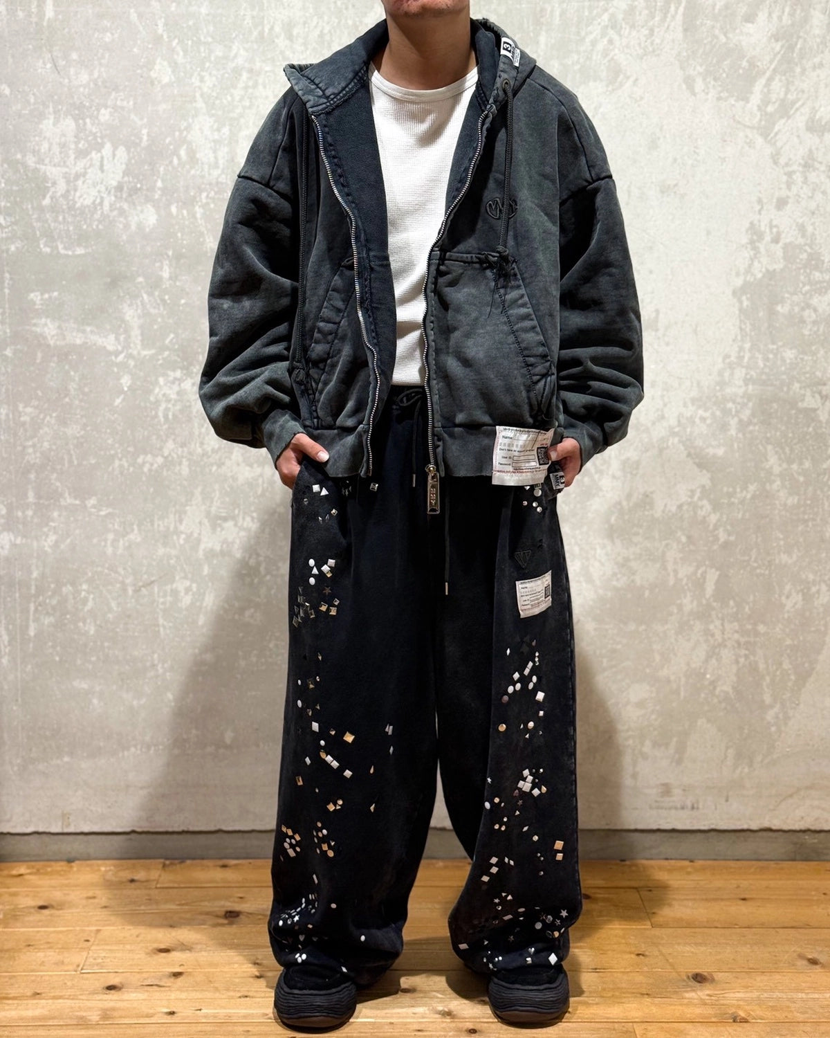 Maison MIHARA YASUHIRO / Amateur Sewn Like Zip-up Hoodie (A15PK541)