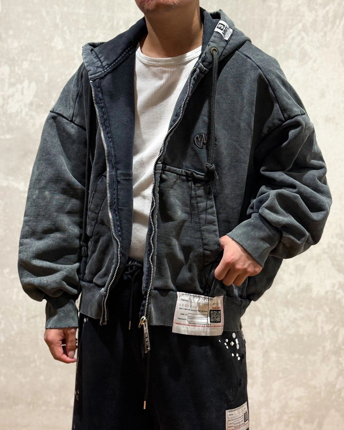 Maison MIHARA YASUHIRO / Amateur Sewn Like Zip-up Hoodie (A15PK541)