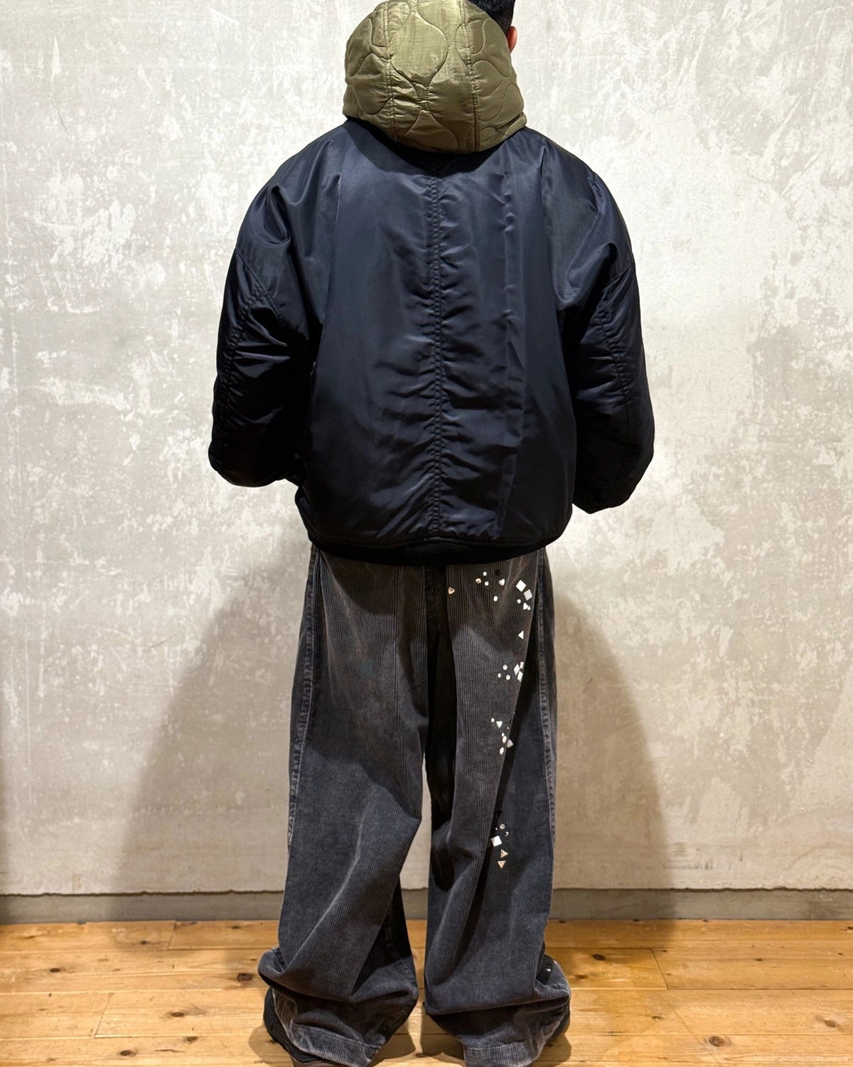 Maison MIHARA YASUHIRO / Extended Placket Hood Flight Jacket (A15BL062)