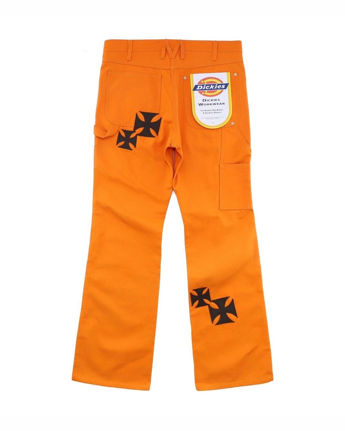 mindseeker × DICKIES / Iron Cross Patch Flare Pants -ORANGE- (MSD-261-001)