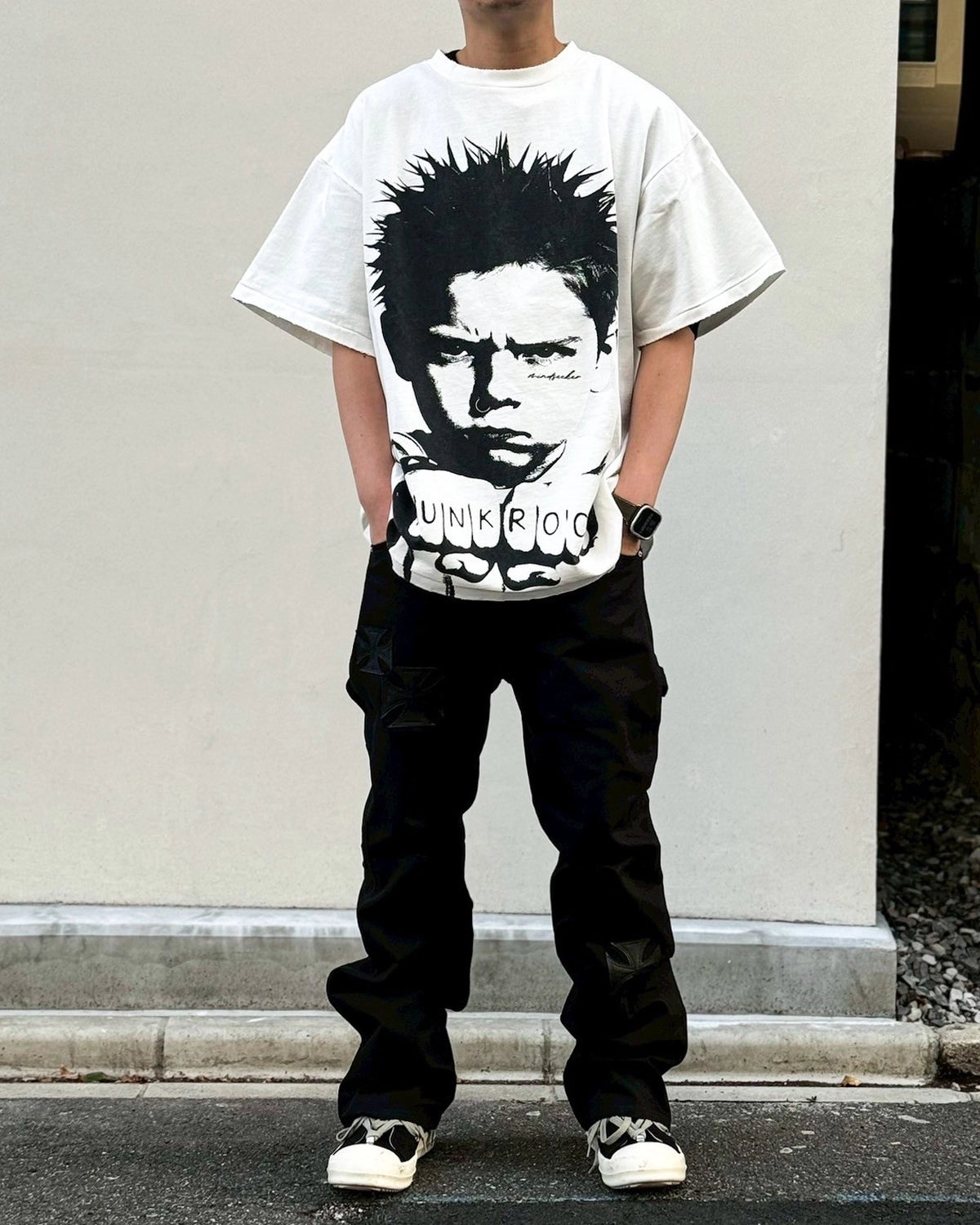 mindseeker × DICKIES / Iron Cross Patch Flare Pants -BLACK- (MSD-261-001)