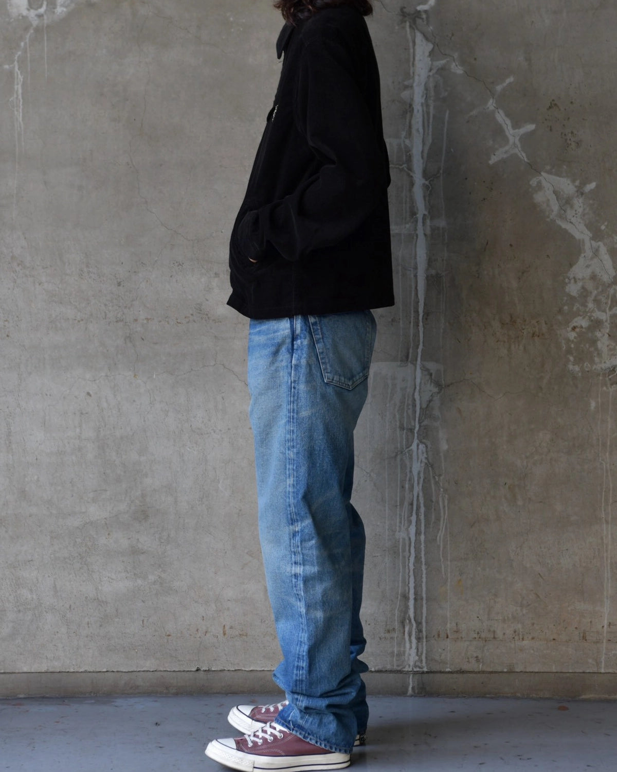 MINEDENIM  / Black Corduroy Zip up Trucker Jacket (MDFBF09803)