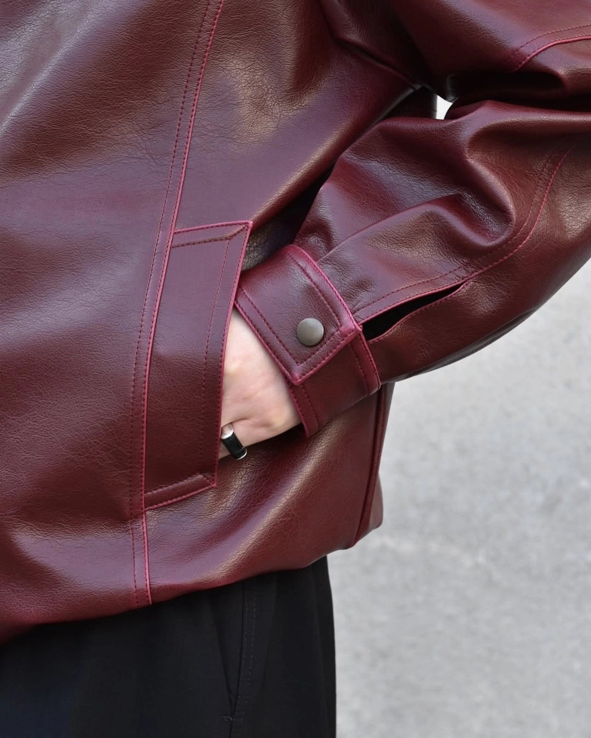 MM6 / FAKE LEATHER JACKET (SH2AM0023M35455)