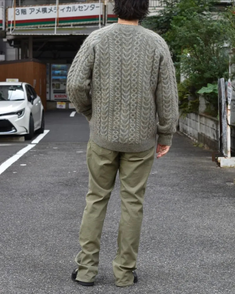 NONNATIVE / WORKER ARAN SWEATER KID MOHAIR/W/N/P YARN (NN-K4505)