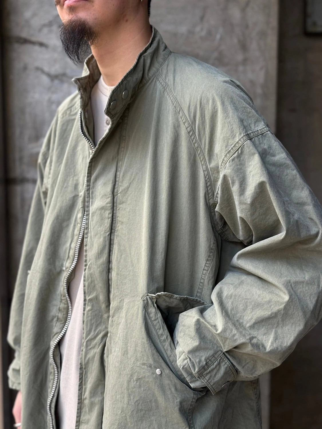 NONNATIVE / TROOPER COAT COTTON TYPEWRITER SULFUR DYE WITH GORE-TEX WINDSTOPPER® (NN-J4613)