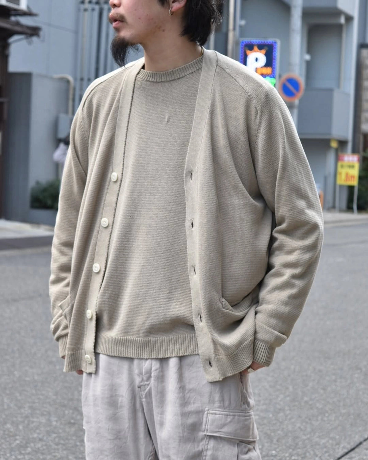 NONNATIVE / DWELLER CARDIGAN COTTON YARN (NN-K4602)