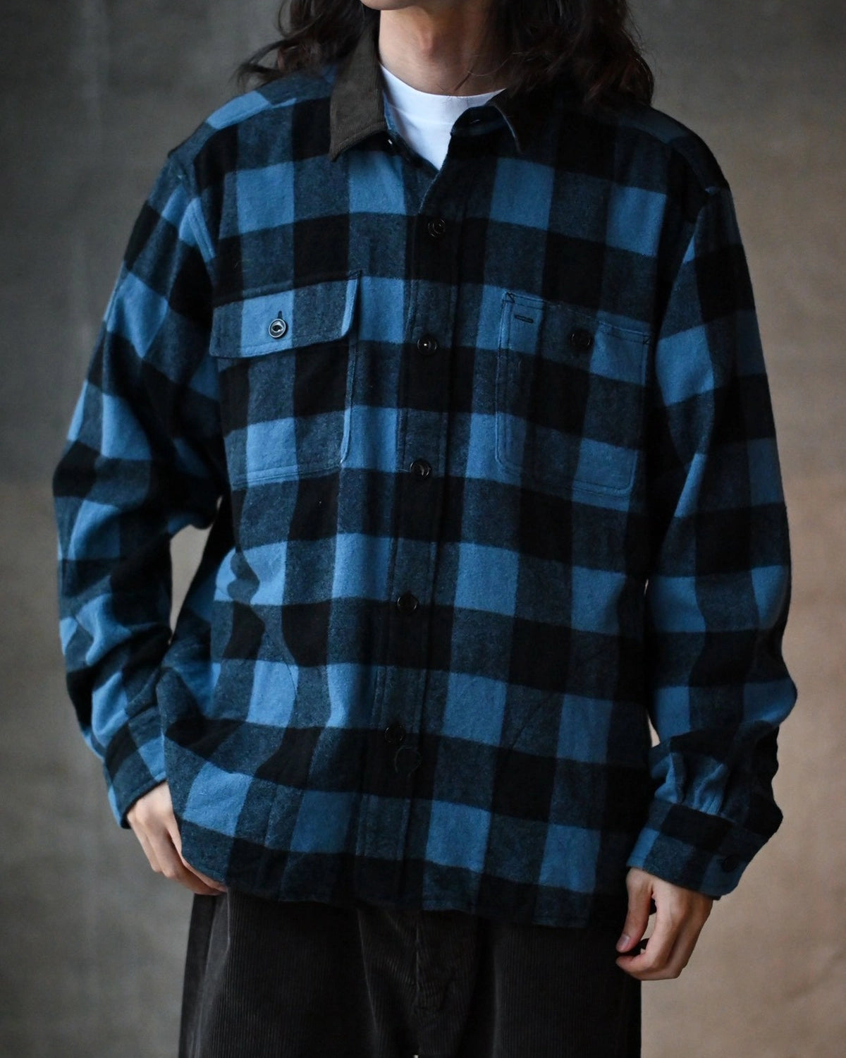 NONNATIVE / WORKER SHIRT JACKET WOOL NYLON BUFFALO CHECK (NN-SJ4903)