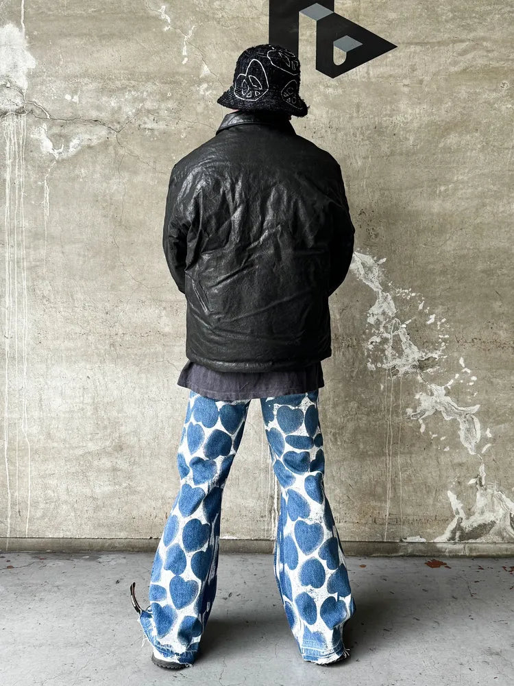 READYMADE / HEART PRINT DENIM (RM-P01-0000-066)