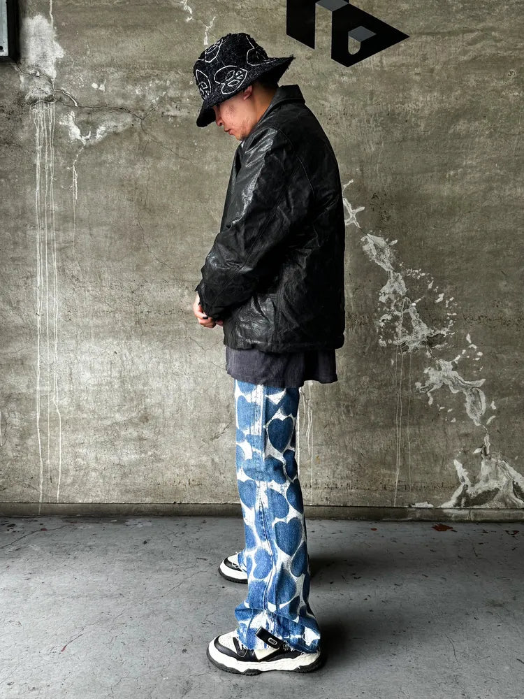 READYMADE / HEART PRINT DENIM (RM-P01-0000-066)