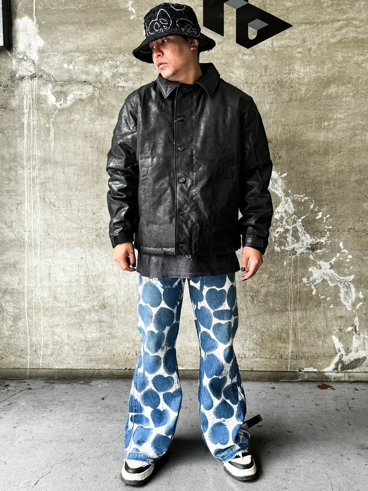 READYMADE / HEART PRINT DENIM (RM-P01-0000-066)