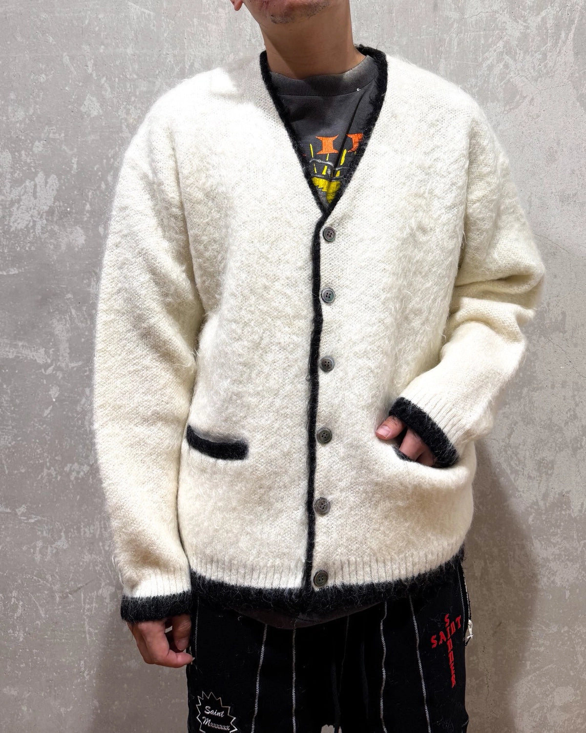 ©︎SAINT Mxxxxxx / KNIT CARDIGAN -TRIM (SM-HR1-0000-071)