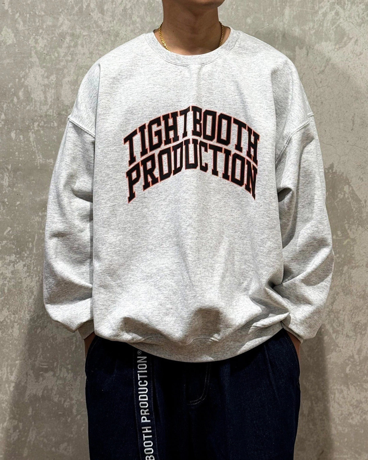 TIGHTBOOTH / COLLEGE CREW SWEAT SHIRT (SS25-SW06)