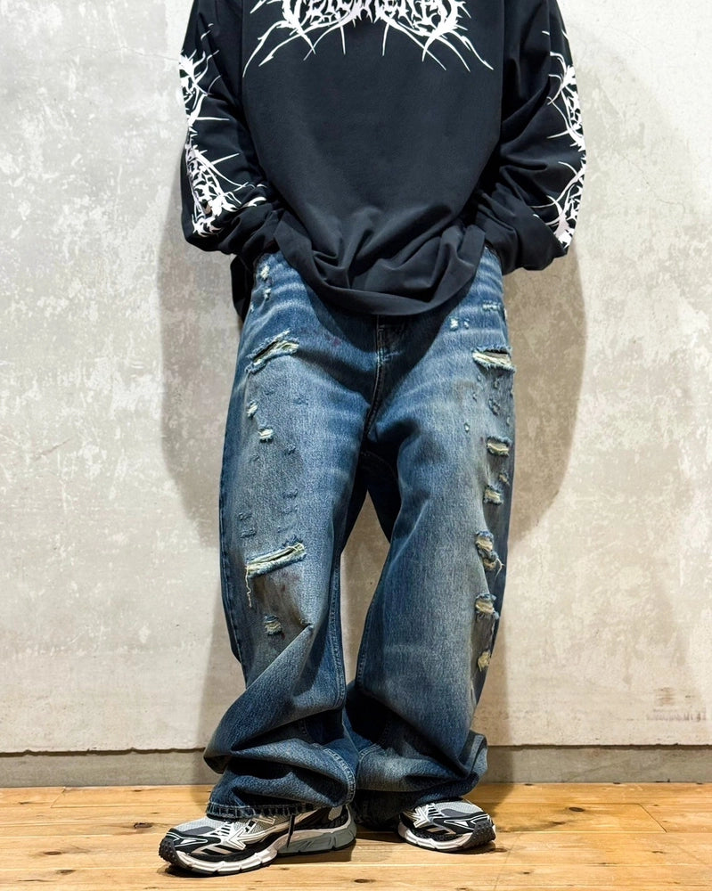 VETEMENTS / DISTRESSED BAGGY JEANS (UA66PA590N2804)