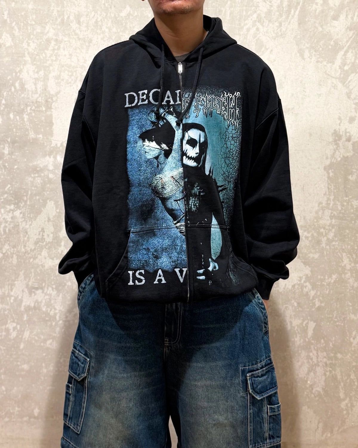 VETEMENTS / COF CUT-UP OVERSIZED ZIP-UP HOODIE (UCF76ZU950BB)