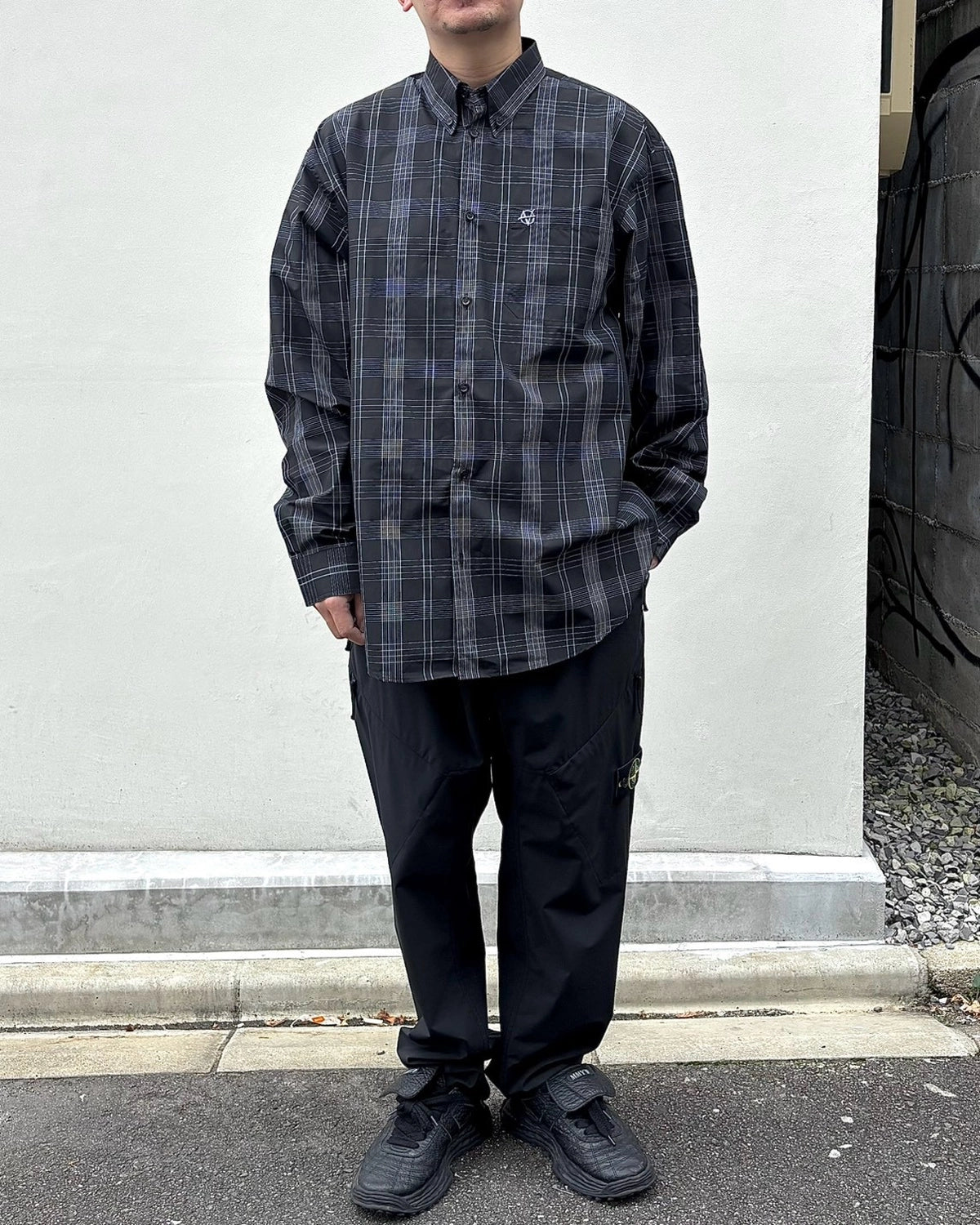 VETEMENTS / METAL LOGO CHECKED SHIRT (MH27SH059BC)
