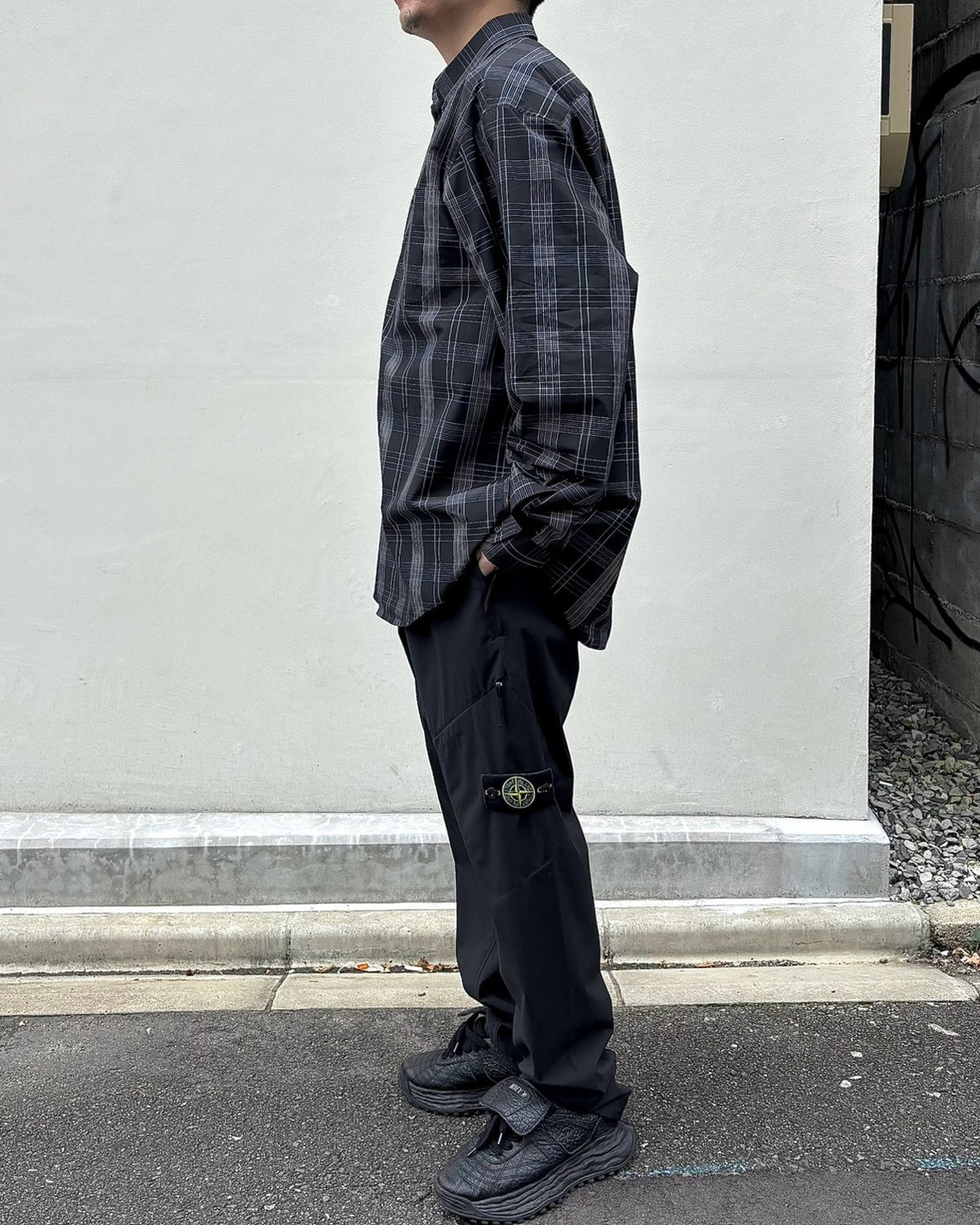 VETEMENTS / METAL LOGO CHECKED SHIRT (MH27SH059BC)