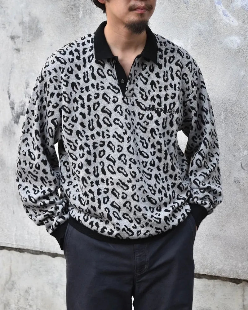 WACKO MARIA / LEOPARD KNIT POLO SHIRT (24FW-WMK-KN13)