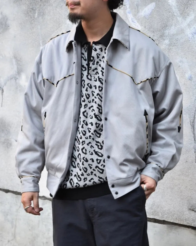 WACKO MARIA / LEOPARD KNIT POLO SHIRT (24FW-WMK-KN13)