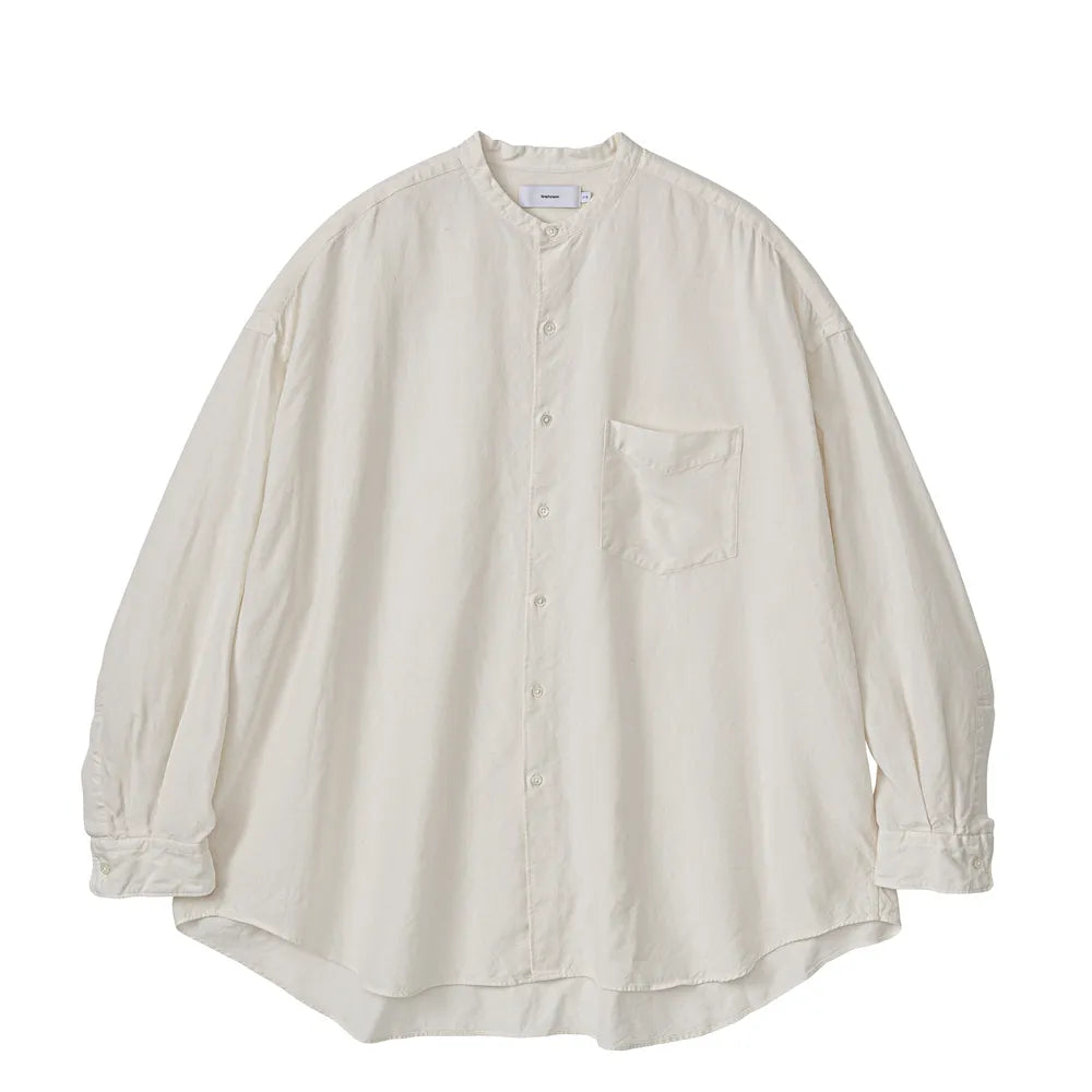 Graphpaper / Linen Cupro L/S Oversized Band Collar Shirt