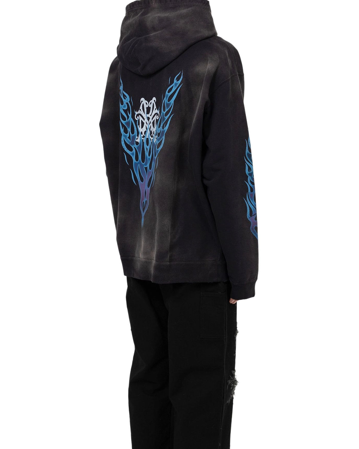 KAMIYA / “KMY-FIRE” Distressed Zip-up Hoodie (G14HD075)