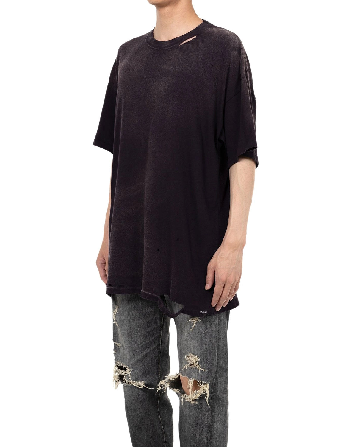 KAMIYA / “KMY-SNAKE” Distressed T-shirt (G14TS080)
