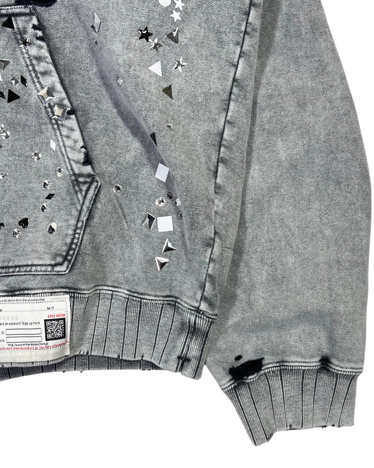 Maison MIHARA YASUHIRO / EMBELLISH BLEACH HOODIE (A15HD561)