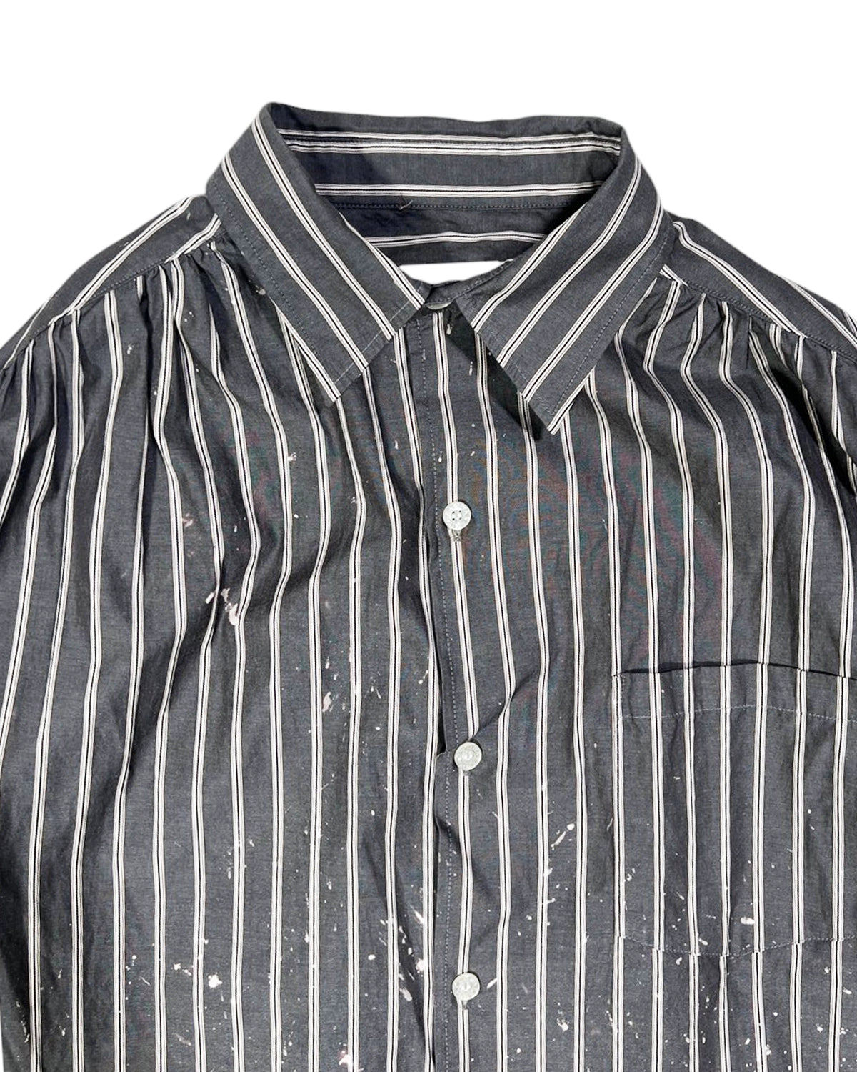 KAMIYA / Bleached Stripe L/S SHIRT (G14SH059)