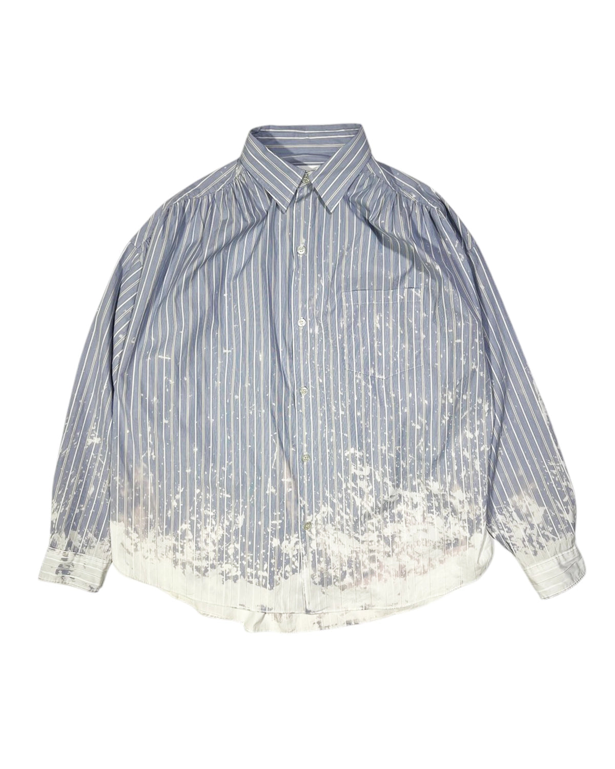 KAMIYA / Bleached Stripe L/S SHIRT (G14SH059)