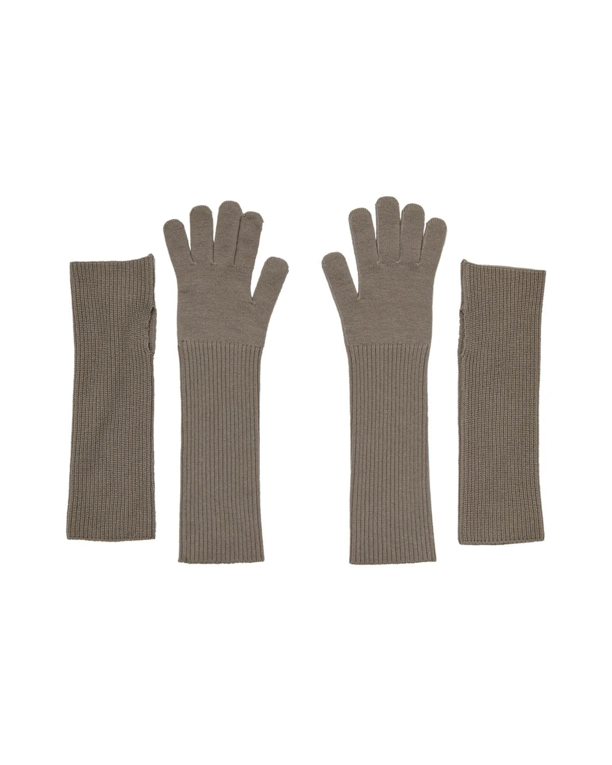 Graphpaper / Mercerized Fine Wool Knit Layered Gloves (GL253-90467)
