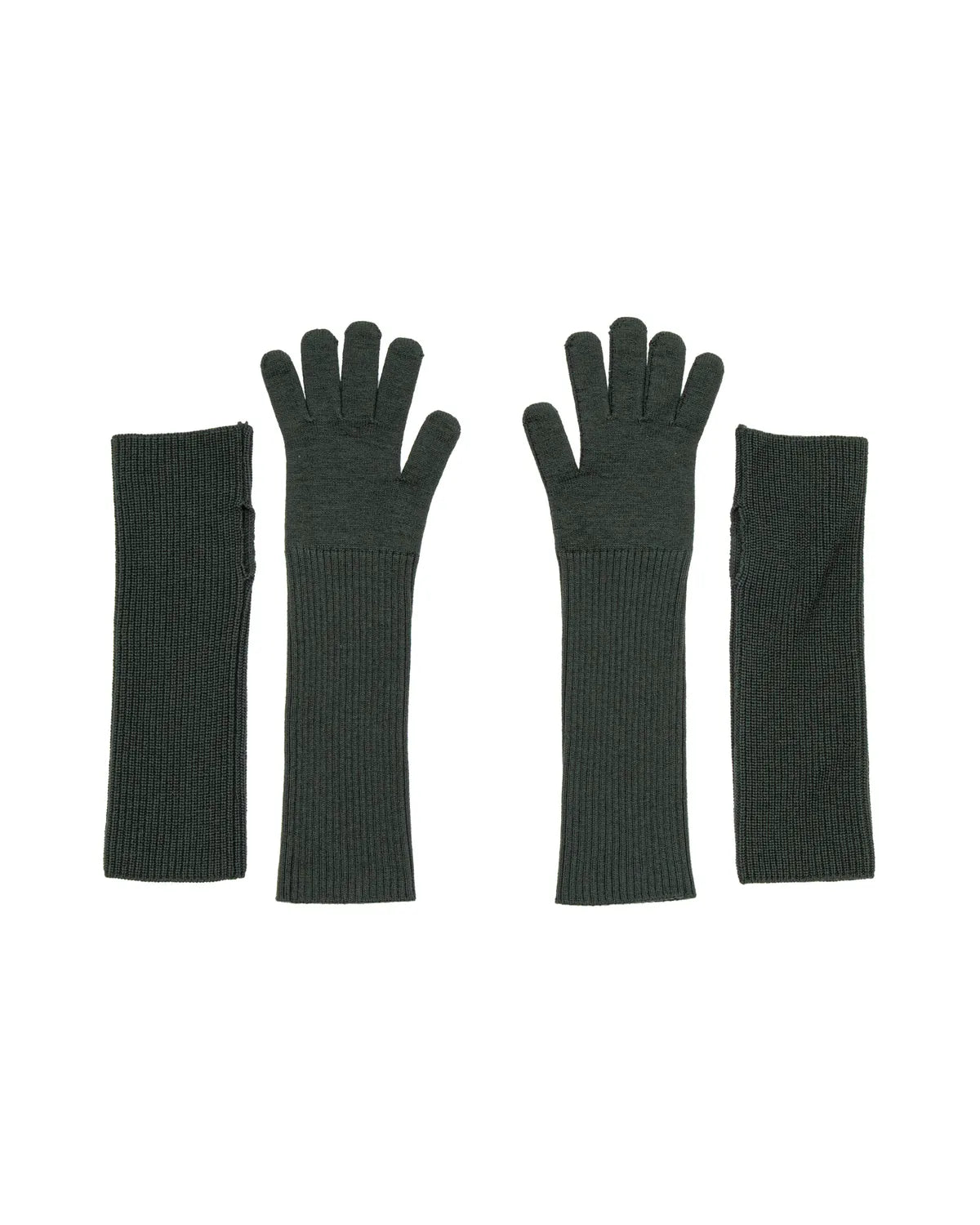 Graphpaper / Mercerized Fine Wool Knit Layered Gloves (GL253-90467)