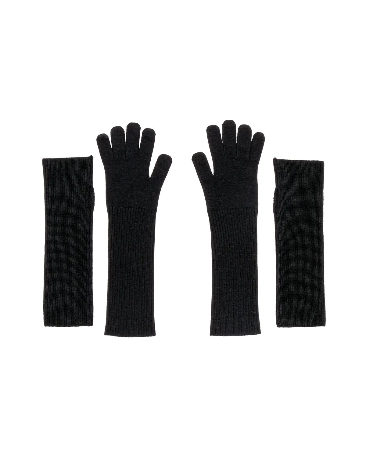 Graphpaper / Mercerized Fine Wool Knit Layered Gloves (GL253-90467)