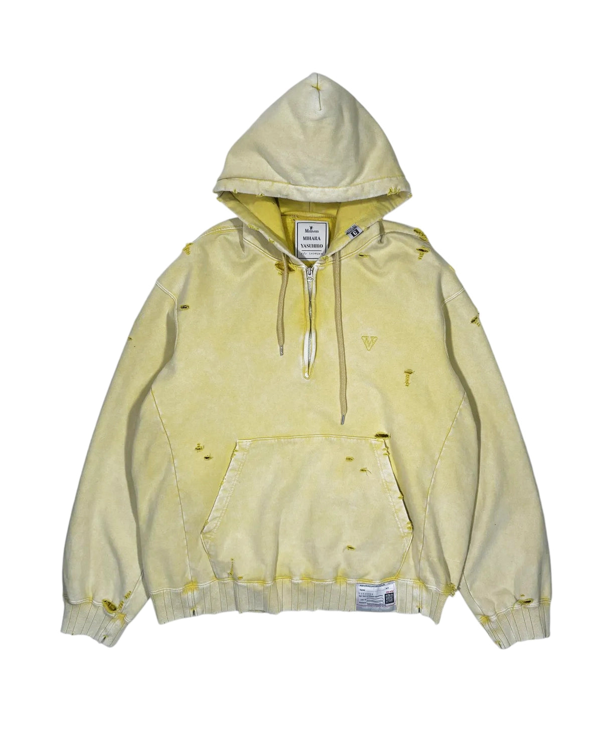 Maison MIHARA YASUHIRO の BLEACHED HALF ZIP HOODIE (A15HD565)