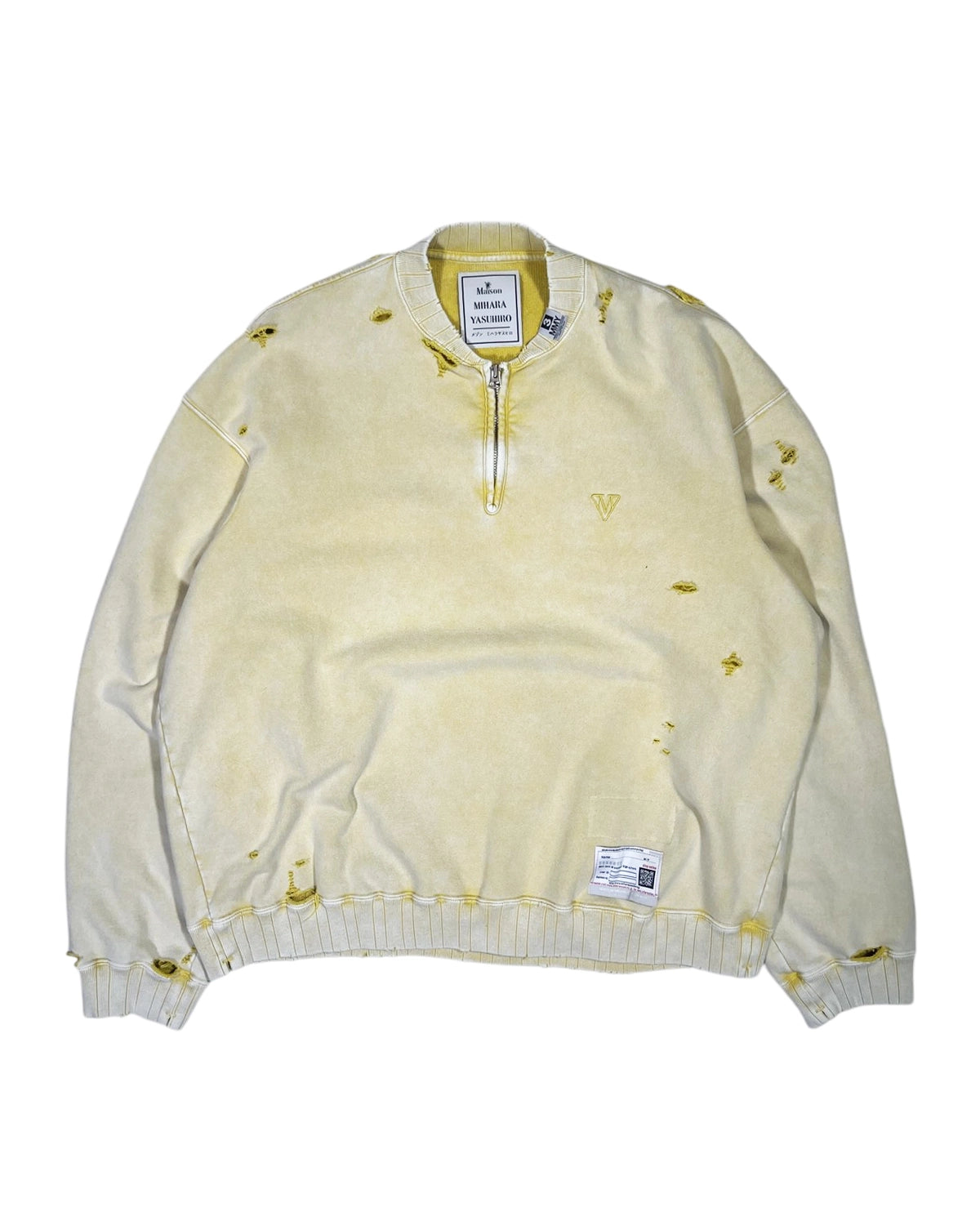 Maison MIHARA YASUHIRO の BLEACHED HALF ZIP PULLOVER (A15PO566)