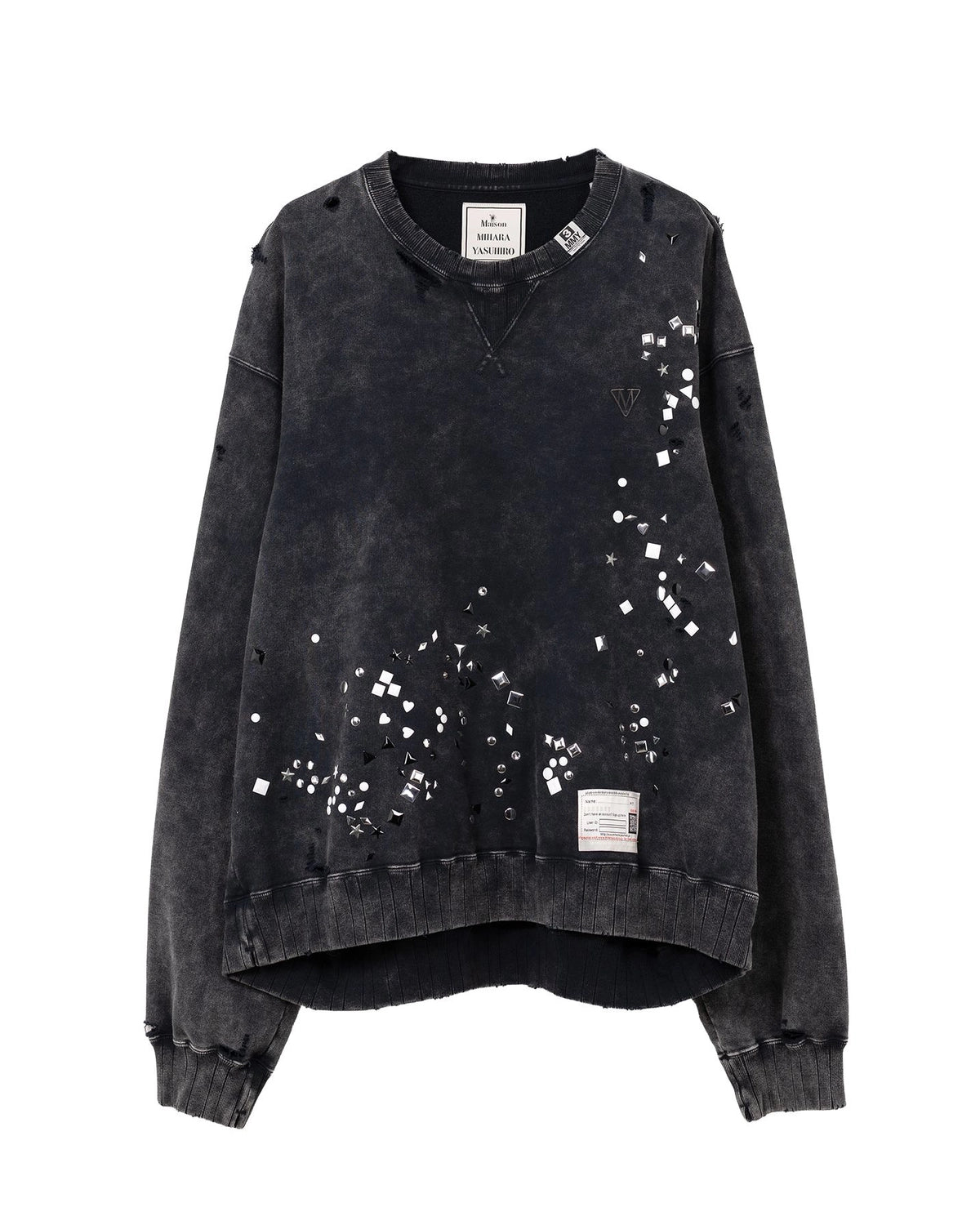 Maison MIHARA YASUHIRO の Embellished Bleached Sweatshirt (A15PO562)