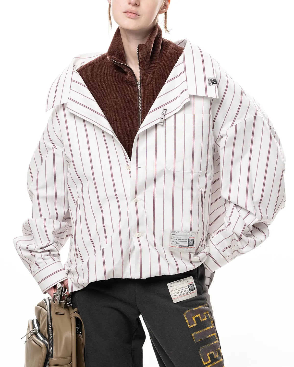 Maison MIHARA YASUHIRO の Shifted Layer Stripe Shirt (B17SH221)