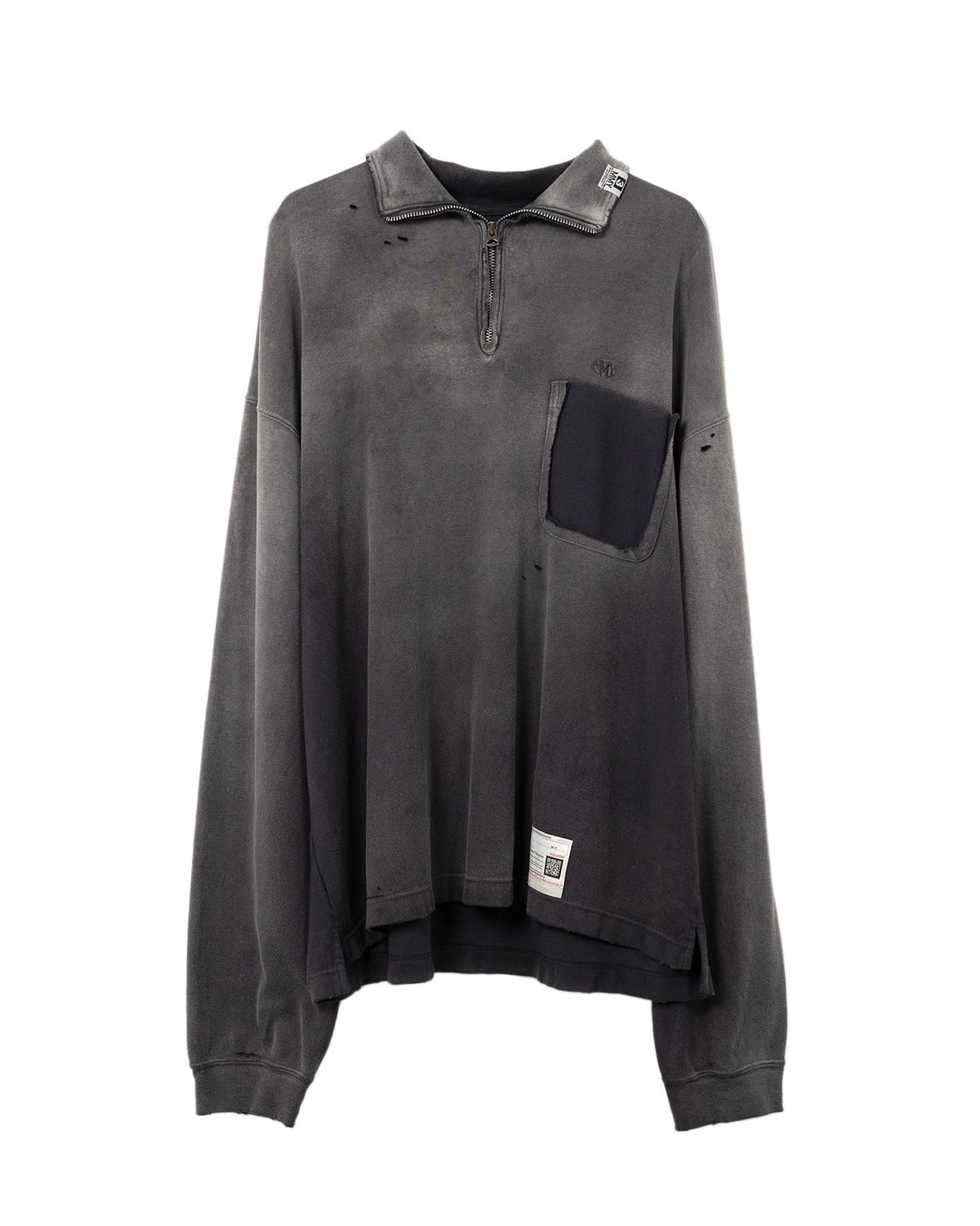 Maison MIHARA YASUHIRO の Sun Faded Like Quarter Zip-up Sweatshirt (A14PO533)