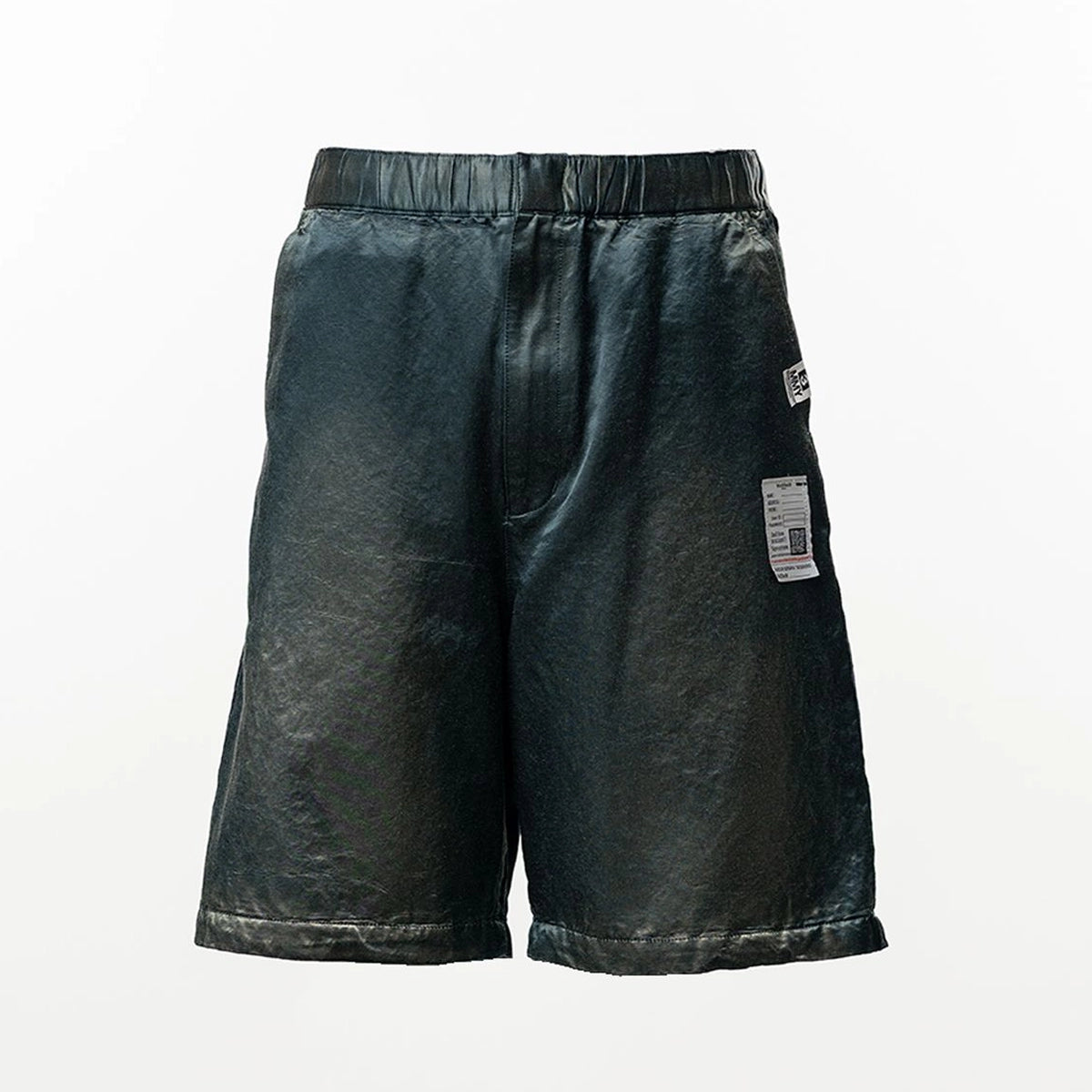 ミハラヤスヒロCotton Satin Shorts BLACK38 Maison MIHARA YASUHIRO: Black Cotton Satin Cargo Shorts | SSENSE