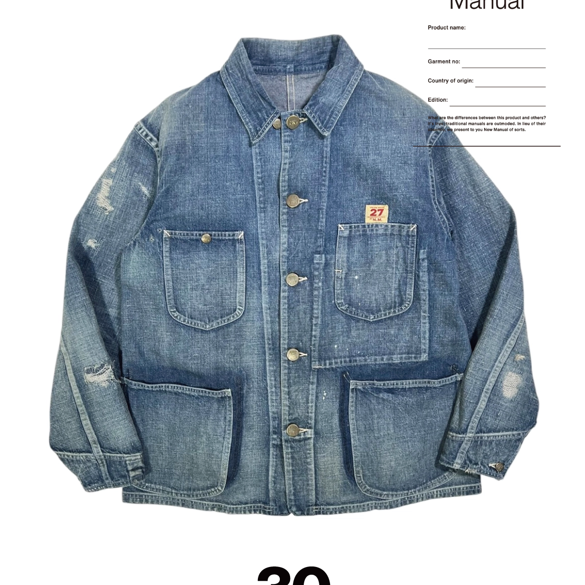 025 LE WORK JACKET ONE-WASHED – New Manual