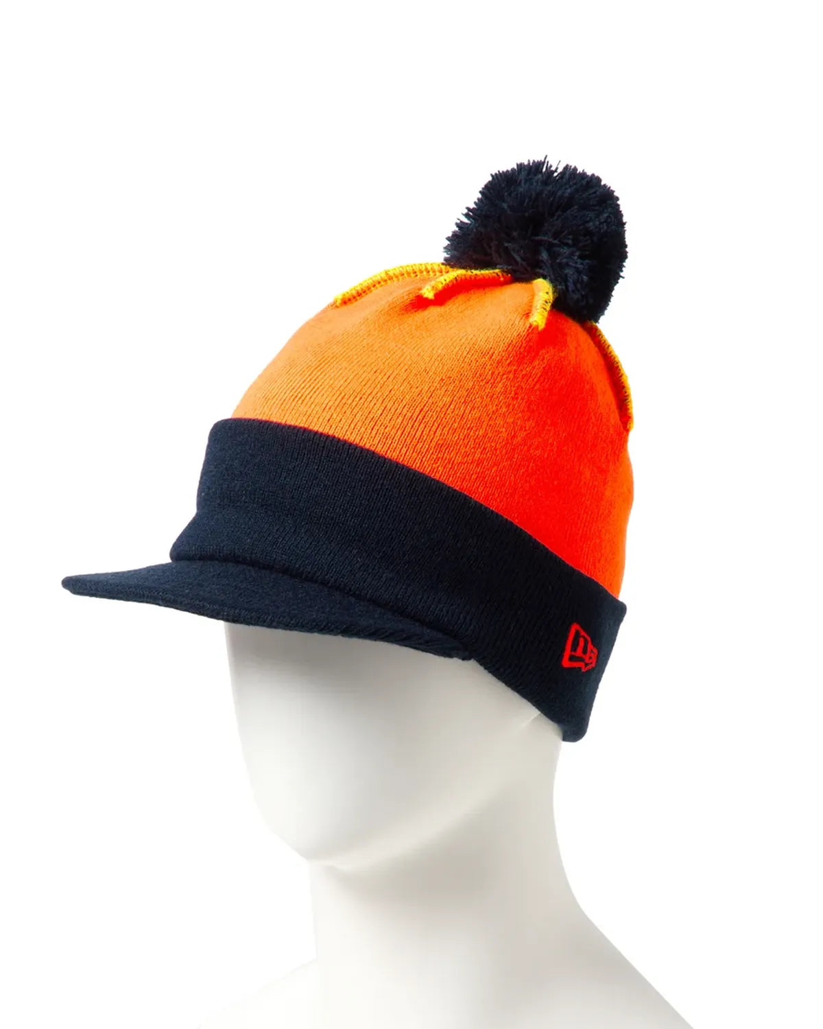 NEW ERA  の バイザーニット ポンポン Powered by GORO（MIN-NANO）ネオンオレンジ/ネイビー (15175393)
