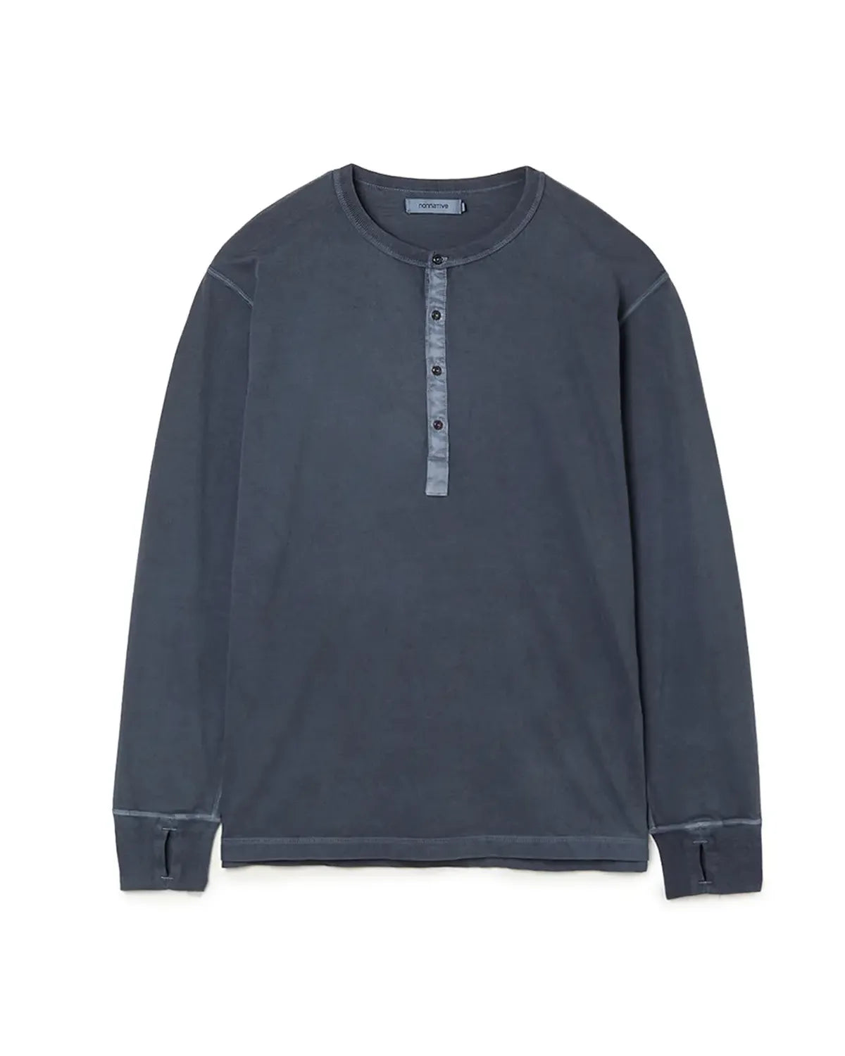 NONNATIVE / DWELLER L/S HENRY NECK TEE COTTON JERSEY PIGMENT DYE (NN-C4808)