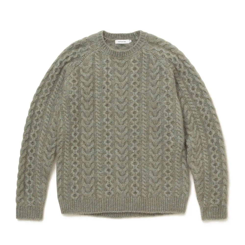 NONNATIVE の WORKER ARAN SWEATER KID MOHAIR/W/N/P YARN (NN-K4505)
