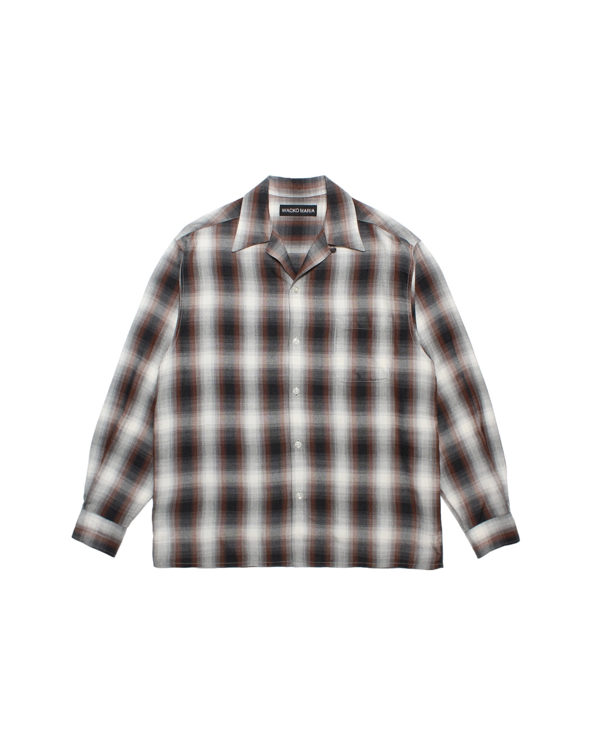 WACKO MARIA / OMBRE CHECK OPEN COLLAR SHIRT -TYPE-2-(26FWE-WMS-OC02)