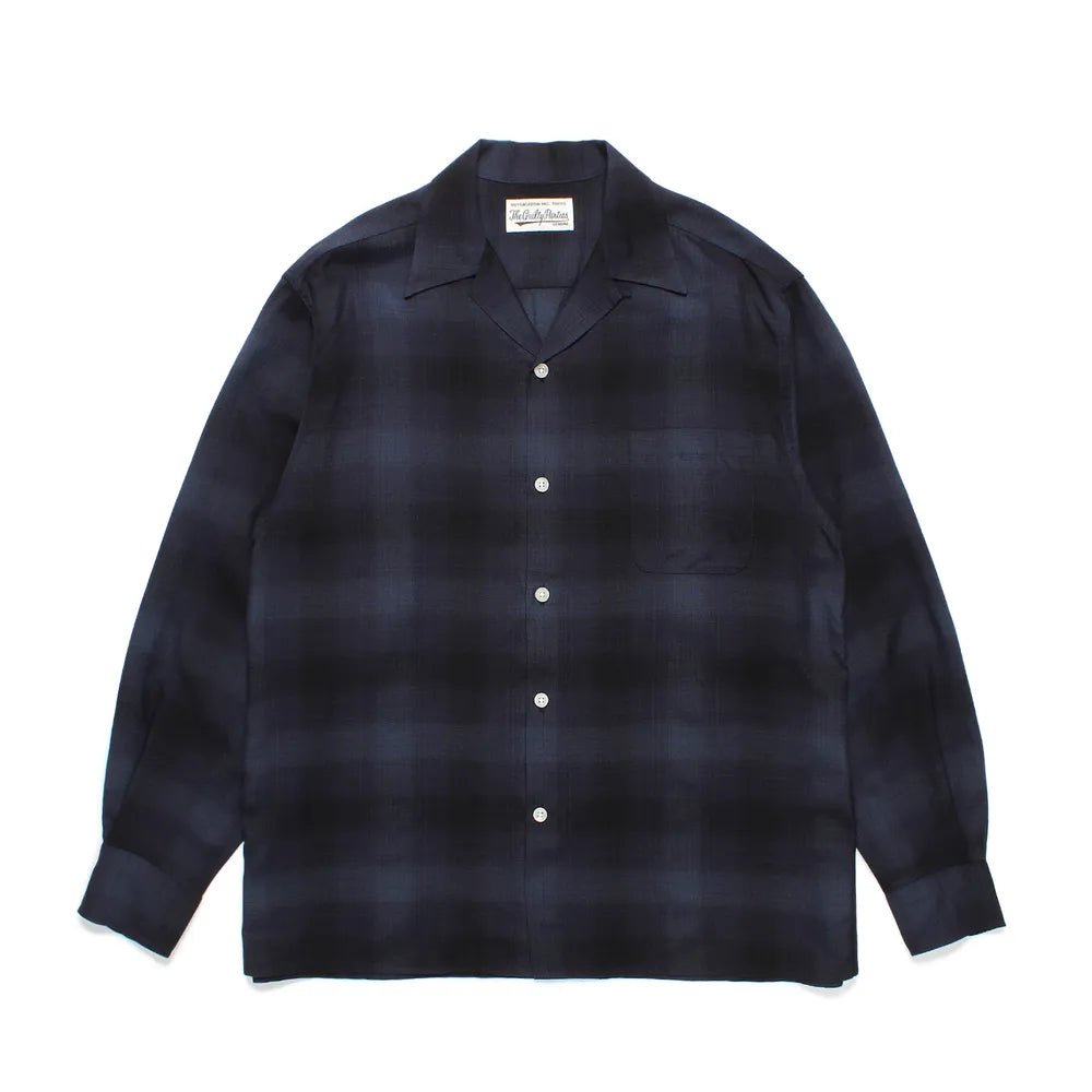 WACKO MARIA / OMBRE CHECK OPEN COLLAR SHIRT L/S-TYPE4- (24FW-WMS-OC04)