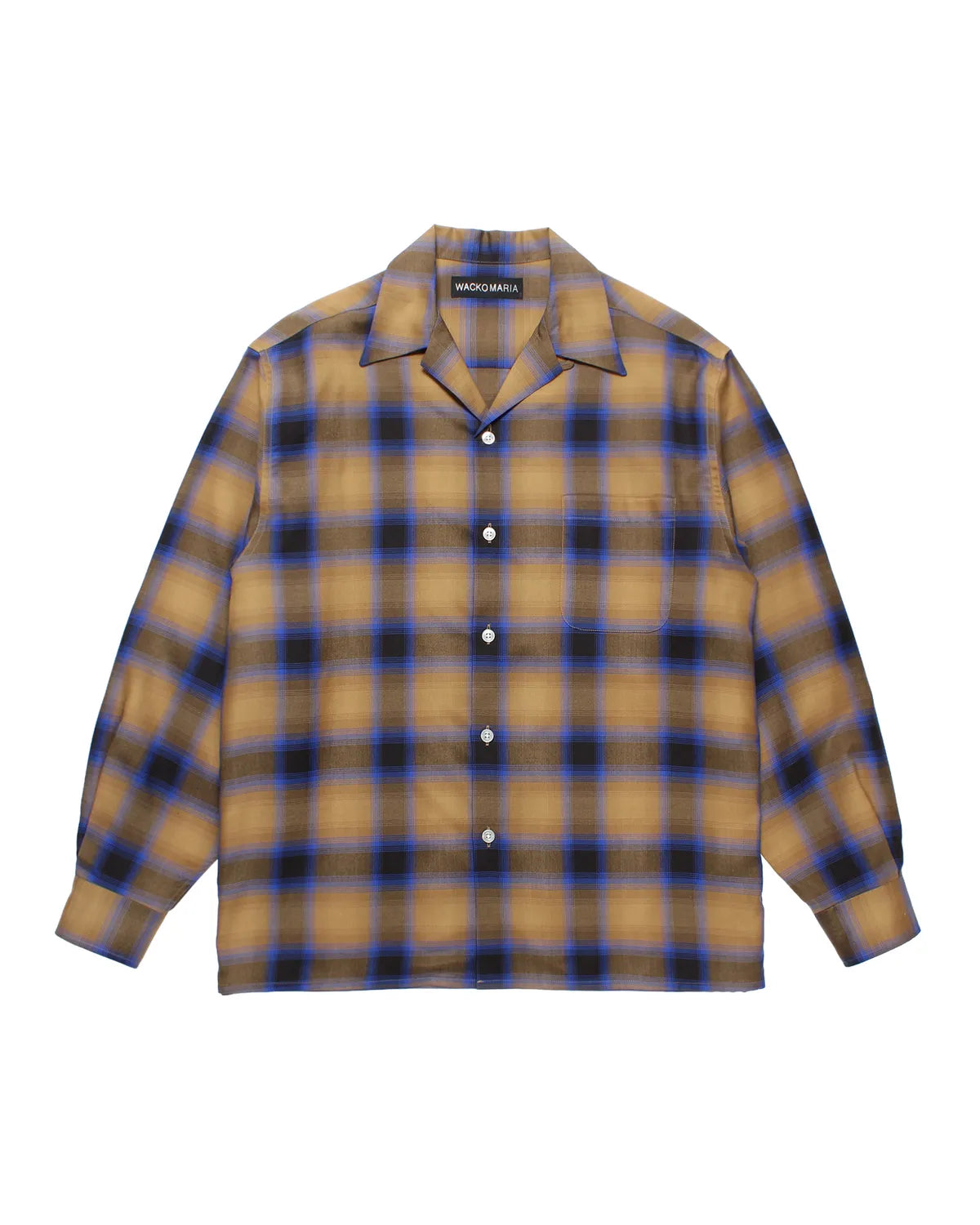 WACKO MARIA / OMBRE CHECK OPEN COLLAR SHIRT (25FW-WMS-OC06)