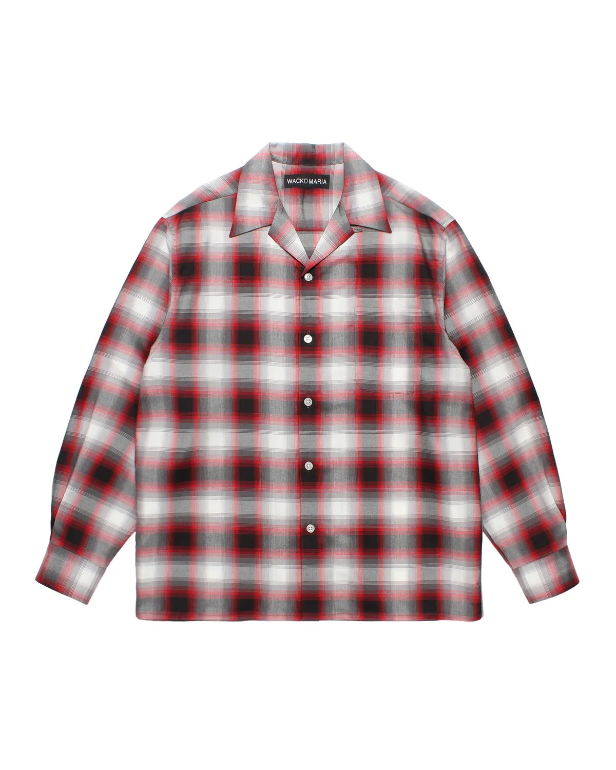 WACKO MARIA / OMBRE CHECK OPEN COLLAR SHIRT (25FW-WMS-OC06)